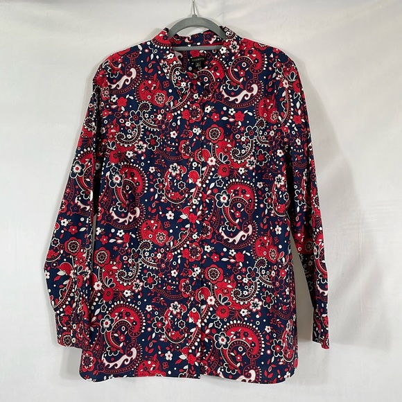 Talbots Tops - Talbots Long Sleeve Button Down Shirt XL Colorful Print 100% Cotton EUC